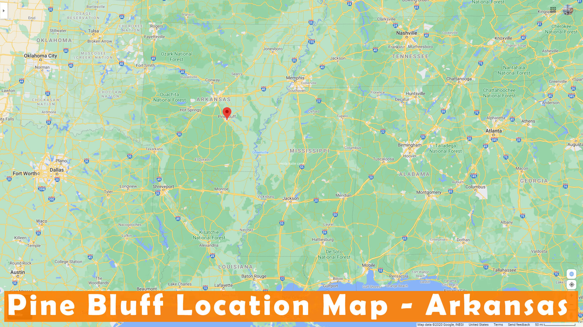 Pine Bluff Location Map Arkansas